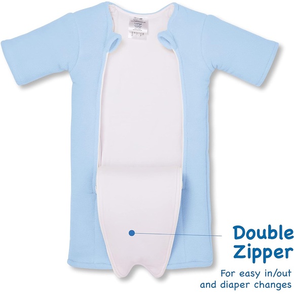 Merlin SleepSuit Blue soft jersey cotton inner,  micro fleece outer layer. - Picture 4 of 8